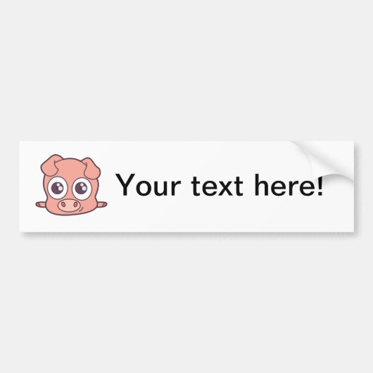 かわいいブタのclipart バンパーステッカー (正面)