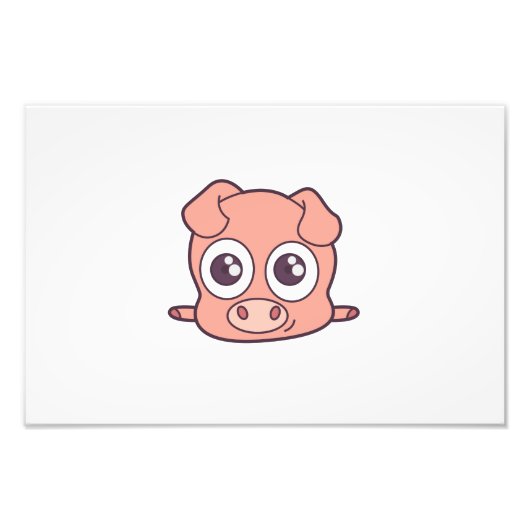 かわいいブタのclipart フォトプリント            (正面)
