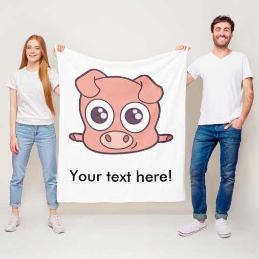 かわいいブタのclipart フリースブランケット (インサイチュ)