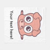 かわいいブタのclipart フリースブランケット (正面(横))