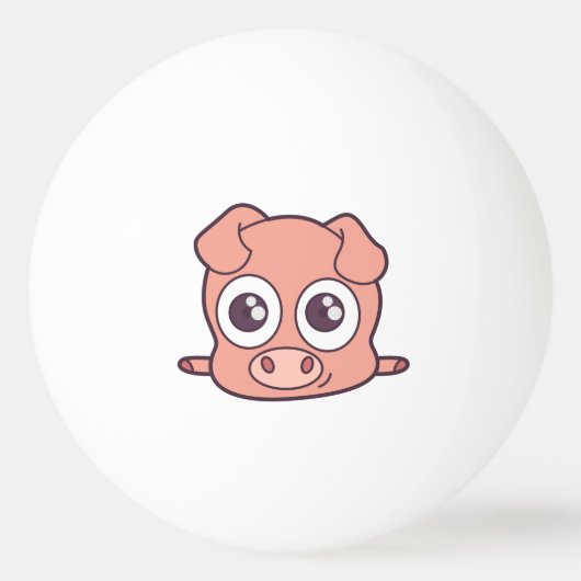 かわいいブタのclipart 卓球ボール (裏面)