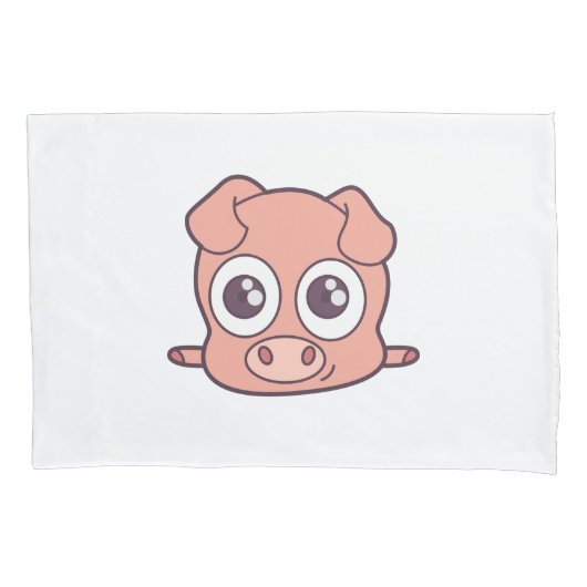 かわいいブタのclipart 枕カバー (正面)