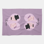 かわいいブタ夫婦 キッチンタオル (横)