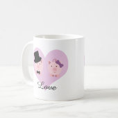 かわいいブタ夫婦 コーヒーマグカップ (正面左)