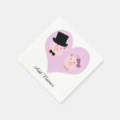 かわいいブタ夫婦 スタンダードカクテルナプキン (角)