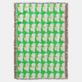かわいいブタ緑 スローブランケット (正面縦)