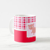 かわいいブタ コーヒーマグカップ (正面左)