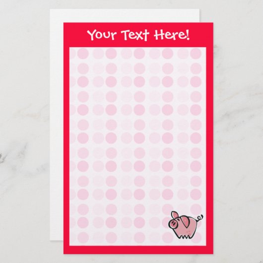 かわいいブタ 便箋 (正面/裏面)