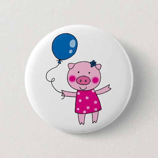 かわいいブタ 缶バッジ (正面)