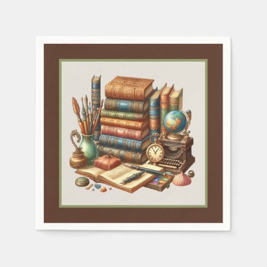 かわいいブッククラブパーティー スタンダードカクテルナプキン (正面)