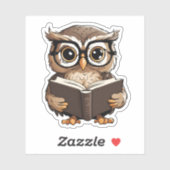 かわいいブックフクロウ防水 シール (シート)