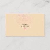 かわいいブックリクエストBunny Pink 1st誕生日パーティー エンクロージャーカード (裏面)