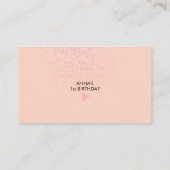 かわいいブックリクエストBunny Pink 1st誕生日パーティー エンクロージャーカード (裏面)