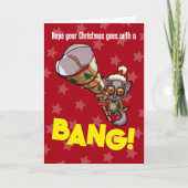 かわいいブッシュベビークリスマスボンボンボンボンボンバン!漫画 カード (正面)