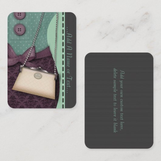 かわいいブティックのレトロの用品類およびハンドバッグ 名刺 (正面/裏面)