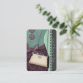 かわいいブティックのレトロの用品類およびハンドバッグ 名刺 (スタンド正面)