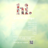 かわいいブティックの営業時間ステッカー ウィンドウサイン (シート3)