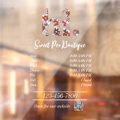 かわいいブティック営業時間ステッカー ウィンドウサイン (シート2)