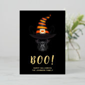 かわいいブハロウィンフォト金ゴールド 箔シーズンカード (立ち正面)