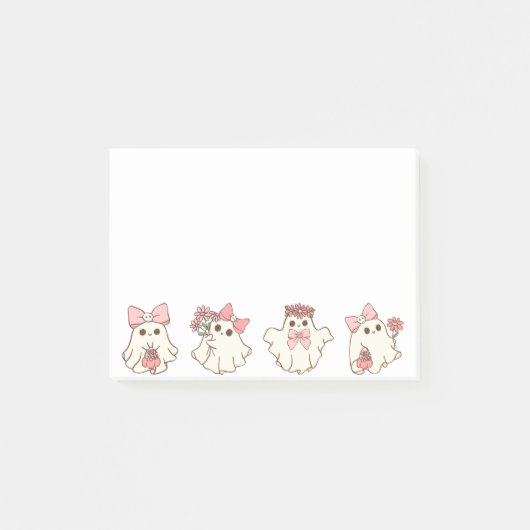 かわいいブパーソナライズされたー幽霊ハロウィーン ポストイット (正面)