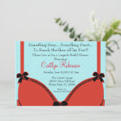 かわいいブラのランジェリーのブライダルシャワーの招待状 招待状 (スタンド正面)