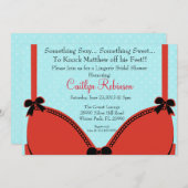 かわいいブラのランジェリーのブライダルシャワーの招待状 招待状 (正面/裏面)