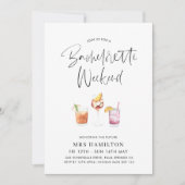 かわいいブライズウィークエンドの予定 飲み会 招待状 (正面)