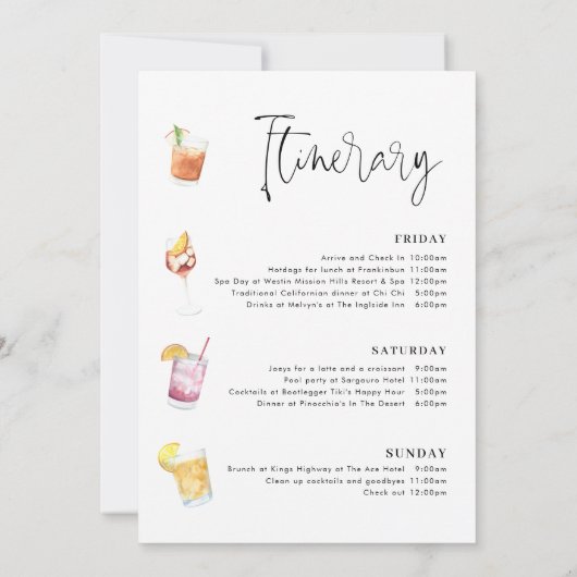 かわいいブライズウィークエンドの予定 飲み会 招待状 (裏面)