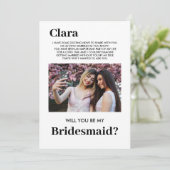 かわいいブライズメイドの写真、あなたは私の サンキューカード (スタンド正面)