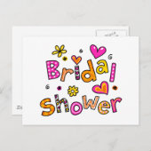 かわいいブライダルシャワーあいさつ文文字 インビテーションポストカード (正面/裏面)