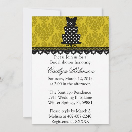 かわいいブライダルシャワーの招待 招待状 (正面)