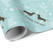 かわいいブライダルシャワーの新婚者を結婚しているダックスフント ラッピングペーパー (ロールコーナー)