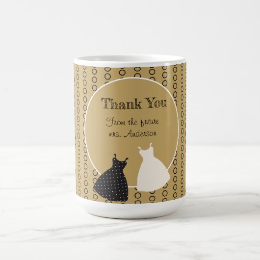 かわいいブライダルシャワーイラストレーションシール コーヒーマグカップ (中央)