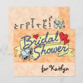 かわいいブライダルシャワーメロン 招待状 (正面/裏面)