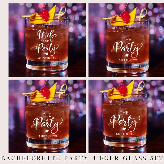 かわいいブライダルバチェロレッテセット4 ウイスキーグラス
