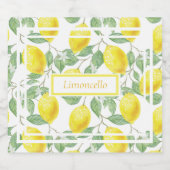 かわいいブライトレモン葉とカスタム リキュールボトルラベル (シングルラベル)