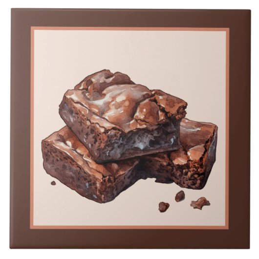 かわいいブラウニーベーカリーのビジネスホームクラフト タイル (正面)