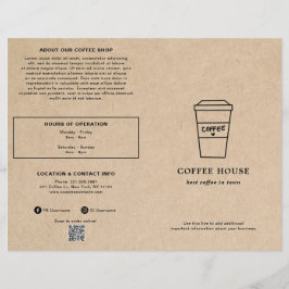 かわいいブラウンのコーヒーカップ コーヒーショップメニュー チラシ