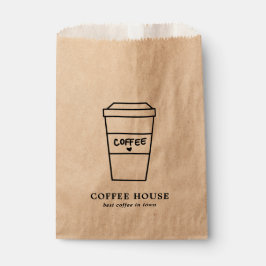 かわいいブラウンのコーヒーカップ コーヒーショップ フェイバーバッグ
