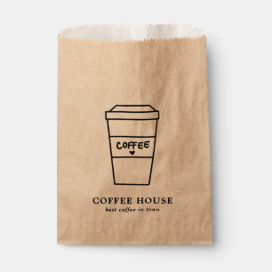 かわいいブラウンのコーヒーカップ コーヒーショップ フェイバーバッグ