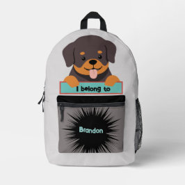 かわいいブラウンの子犬のオーダーメイドリュック プリントバックパック