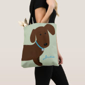 かわいいブラウンのDoxyの前部および背部デザイン トートバッグ (クローズアップ)