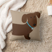 かわいいブラウンのDoxyの前部および背部 クッション (ブランケット)