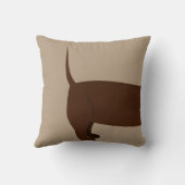 かわいいブラウンのDoxyの前部および背部 クッション (裏面)