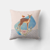 かわいいブラウンウォーターカラーディアエレガンス素朴ズ クッション (裏面)