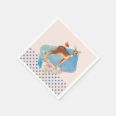 かわいいブラウンウォーターカラーディアエレガンス素朴ズ スタンダードカクテルナプキン (角)