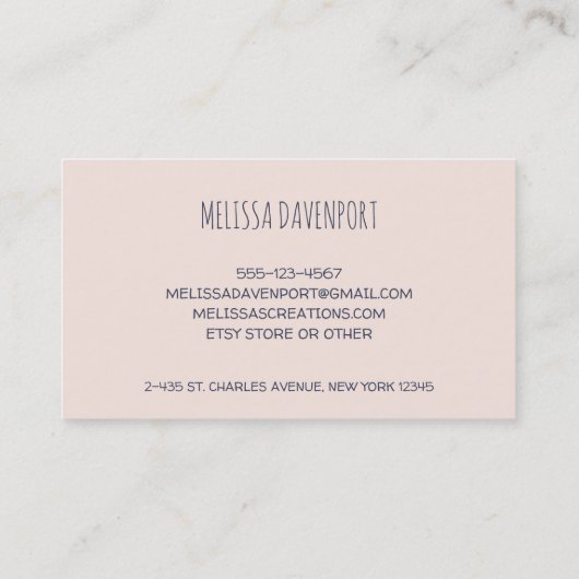 かわいいブラウンウォーターカラーディアエレガンス素朴ズ 名刺 (裏面)