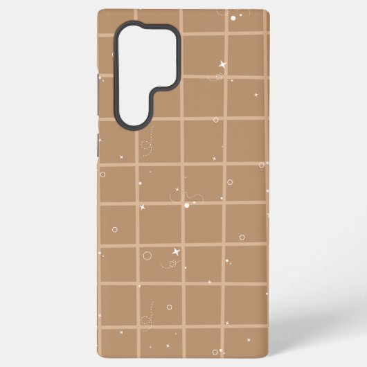 かわいいブラウンギンガム SAMSUNG GALAXYケース (裏面)