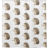 かわいいブラウンクリームハリネズミ シャワーカーテン (正面)