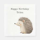 かわいいブラウンクリームハリネズミ スタンダードランチョンナプキン (正面)